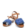Chloe Denim Logo Sandal-Tassel Children Shoes