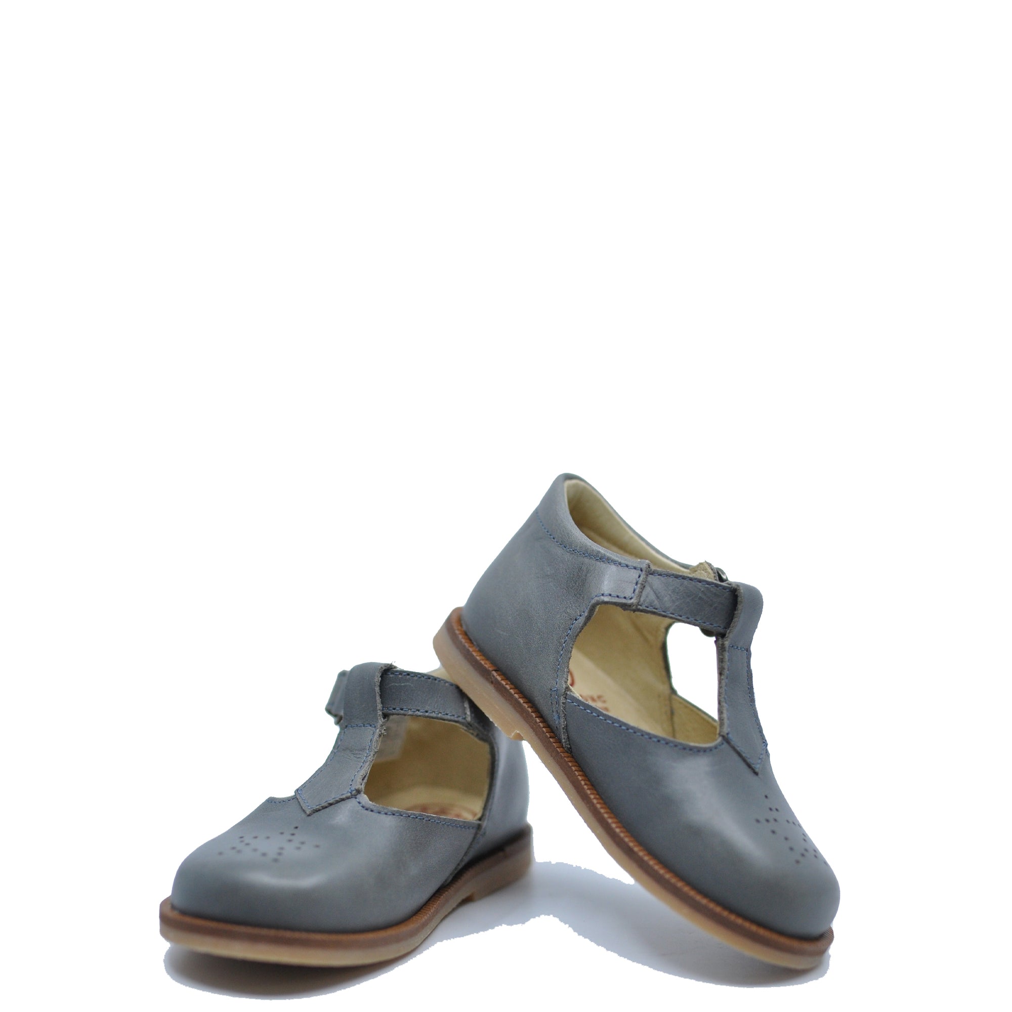 Blublonc Vintage Washed T Strap Baby Shoe-Tassel Children Shoes