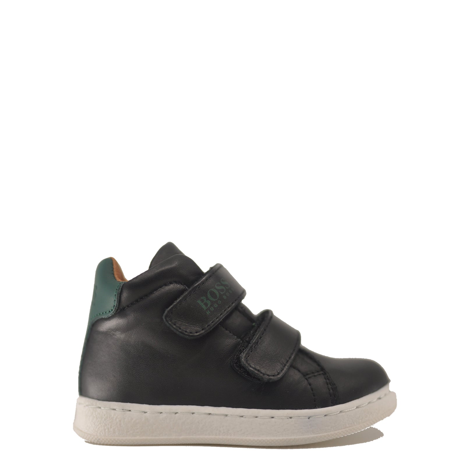 Hugo Boss Black Leather Velcro Baby Sneaker-Tassel Children Shoes