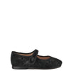 Beberlis Black Velvet Jacquard Mary Jane-Tassel Children Shoes
