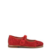 Beberlis Red Jacquard Velvet Mary Jane-Tassel Children Shoes