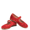 Beberlis Red Jacquard Velvet Mary Jane-Tassel Children Shoes