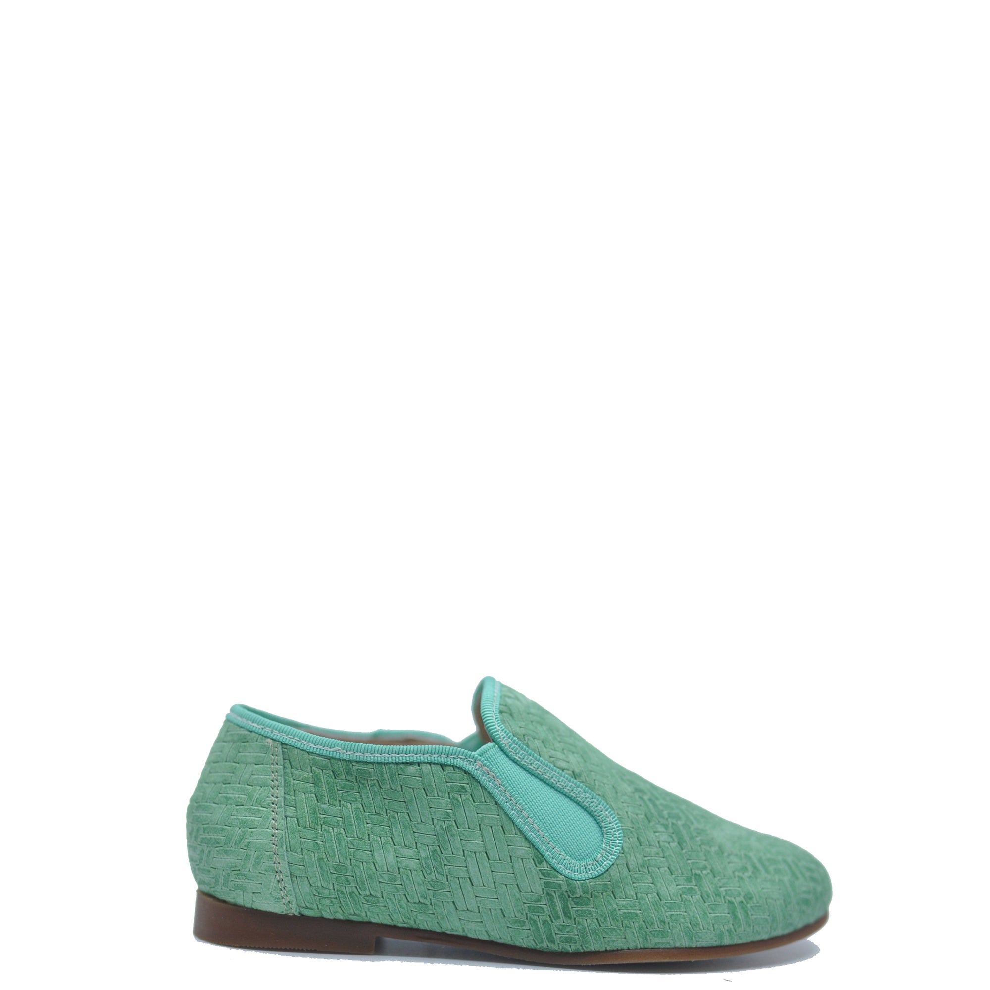 LMDI Green Weave Smoking Loafer-Tassel Children Shoes