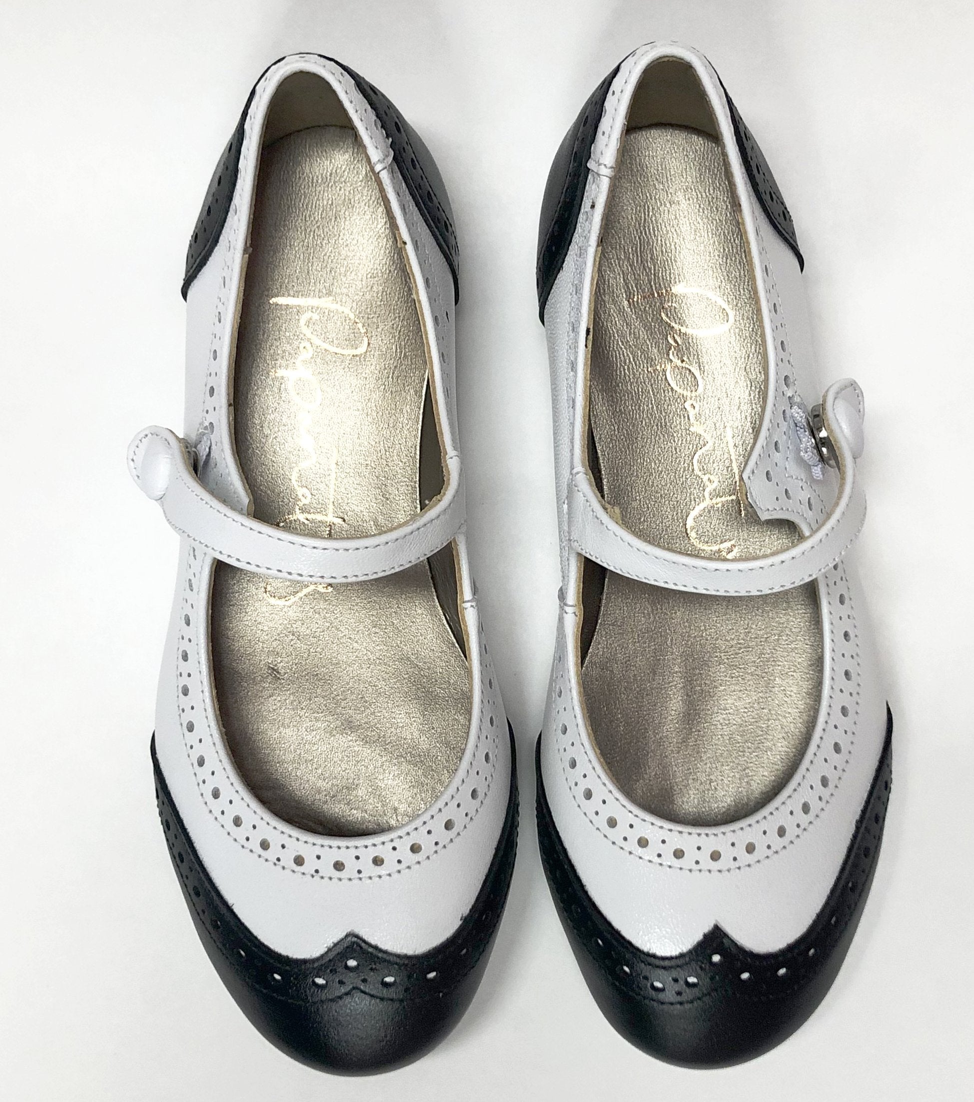 Papanatas White/Black Mary Jane-Tassel Children Shoes