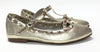 Papanatas Gold Rock Studded Pointed T-strap-Tassel Children Shoes