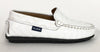 Atlanta Mocassin White Textured Leather Loafer-Tassel Children Shoes