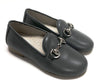Hoo Gray Leather Chain Loafer-Tassel Children Shoes