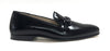 Hoo Black High Shine Chain Loafer-Tassel Children Shoes
