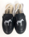 Zeebra Black Mule-Tassel Children Shoes
