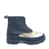Manuela Black and Metallic Wingtip Zipper Boot-Tassel Children Shoes