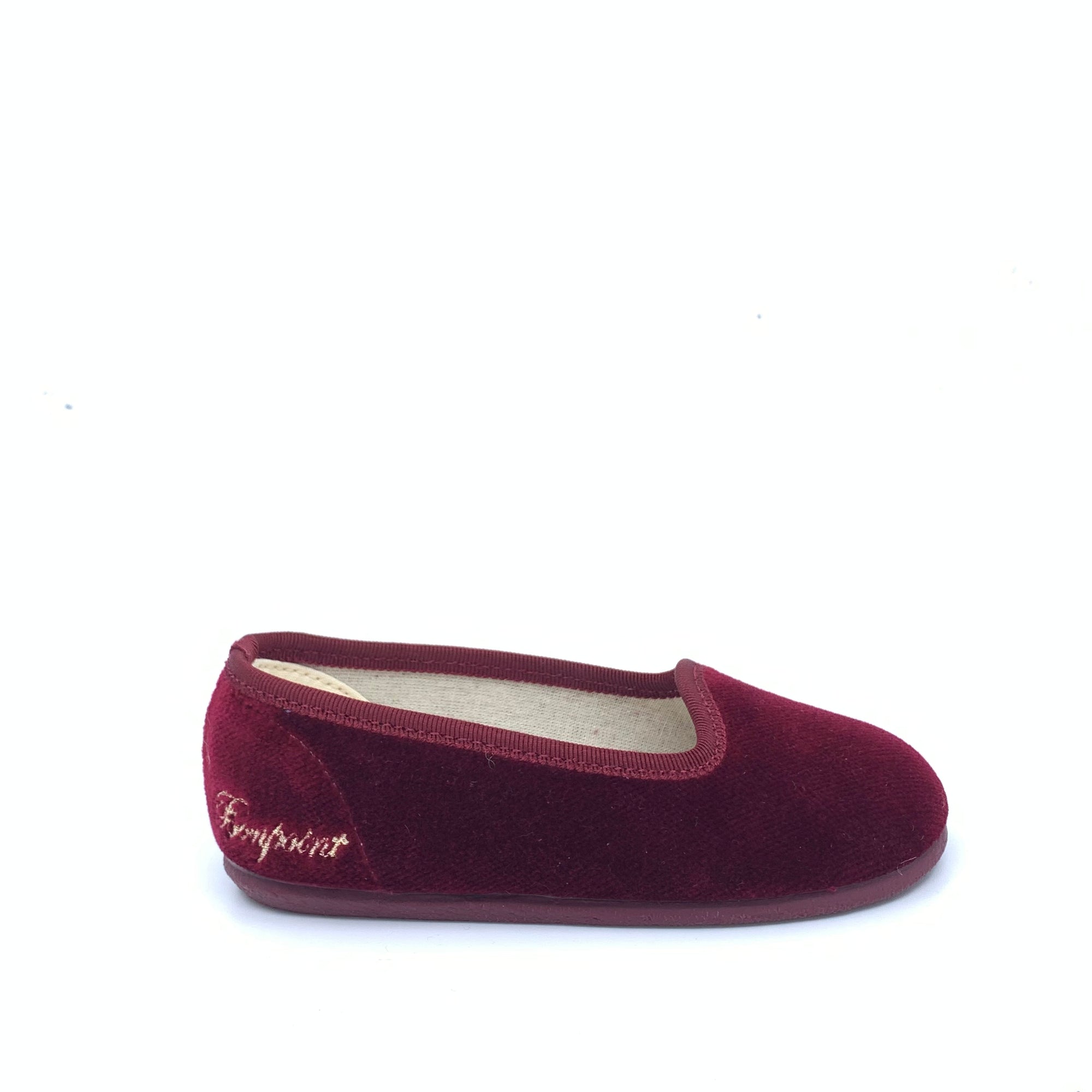 Bonpoint Logo Embroidery Velvet Slipper-Tassel Children Shoes