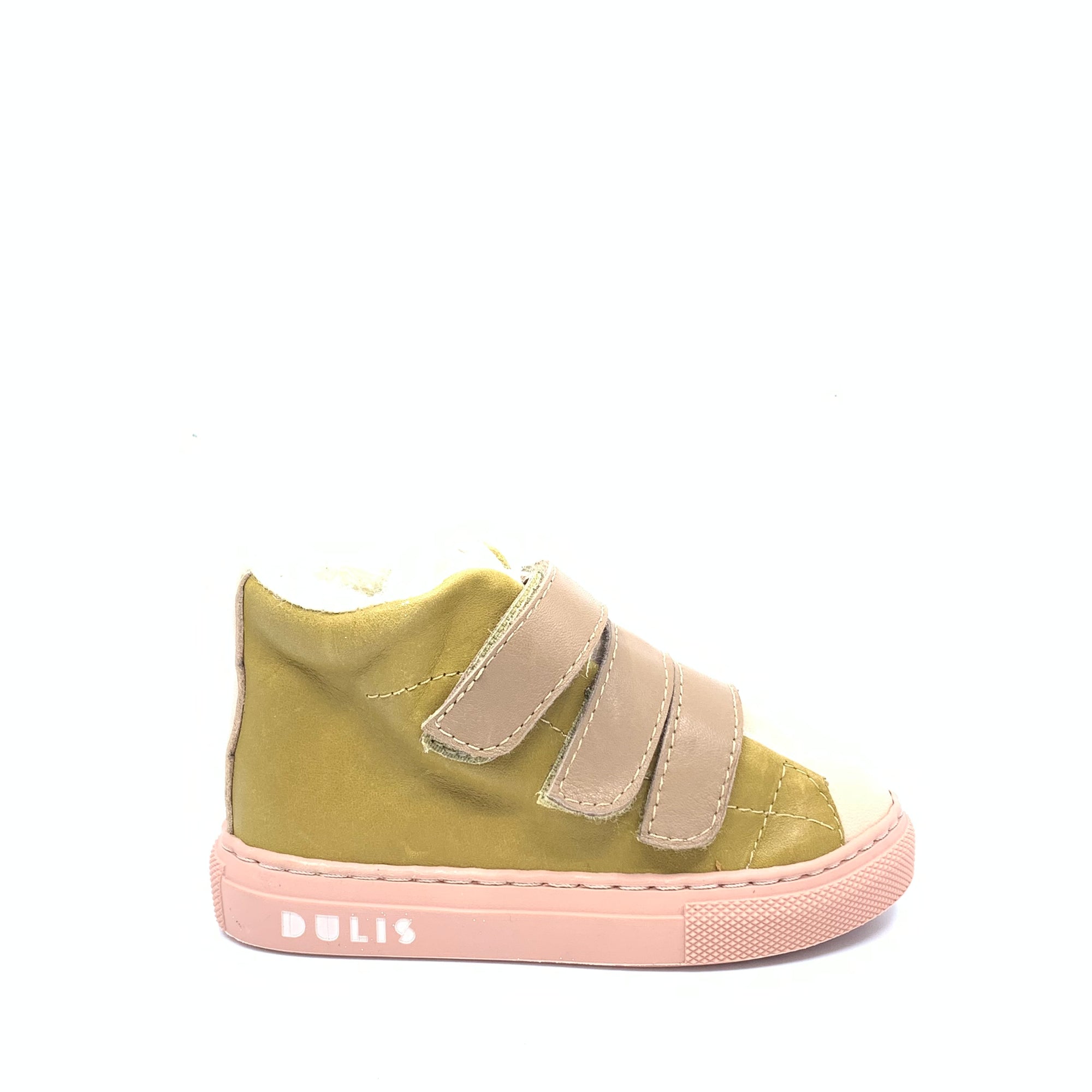Dulis Olive Leather Hi Top Sneaker-Tassel Children Shoes