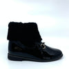 Manuela Black Patent Fur Bootie-Tassel Children Shoes