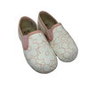 Pepe White and Pink Floral Print Slipper-Tassel Children Shoes