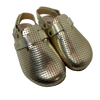 Pepe Gold Perforated Clog-Tassel Children Shoes