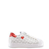 Atlanta Mocassin White and Red Heart Zipper Sneaker-Tassel Children Shoes