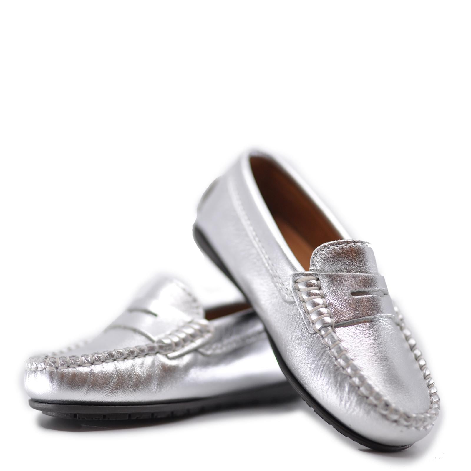 Atlanta Mocassin Silver Penny Loafer Tassel Children