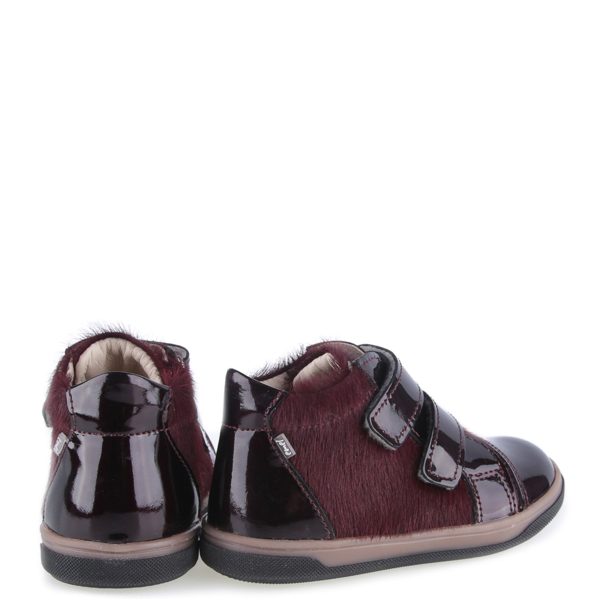 Emel Burgundy Pony Hair Baby Sneaker-Tassel Children Shoes