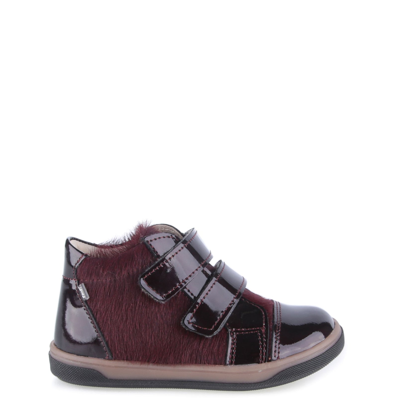 Emel Burgundy Pony Hair Baby Sneaker-Tassel Children Shoes