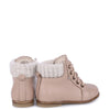 Emel Taupe Leather Knit Baby Bootie-Tassel Children Shoes
