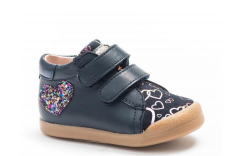 Acebos Navy Heart Velcro Baby Sneaker-Tassel Children Shoes