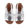 Young Soles Silver Leather Bootie Sandal-Tassel Children Shoes