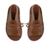 Young Soles Tan Leather Fringe Bootie Sandal-Tassel Children Shoes