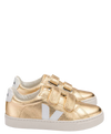 Veja Gold Metallic Velcro Sneaker-Tassel Children Shoes