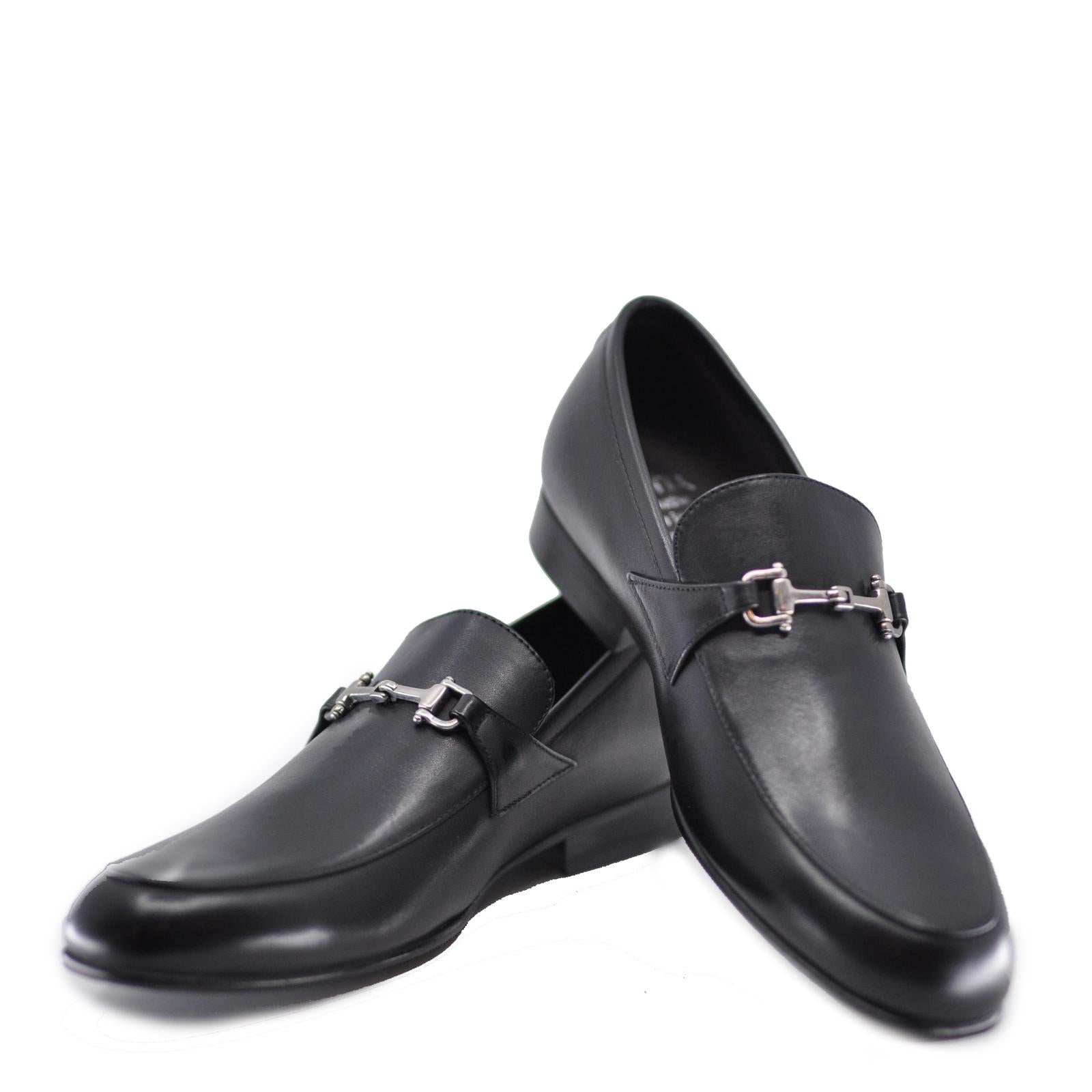 Atlanta Mocassin Black Slip-On Buckle Dress Shoe-Tassel Children Shoes