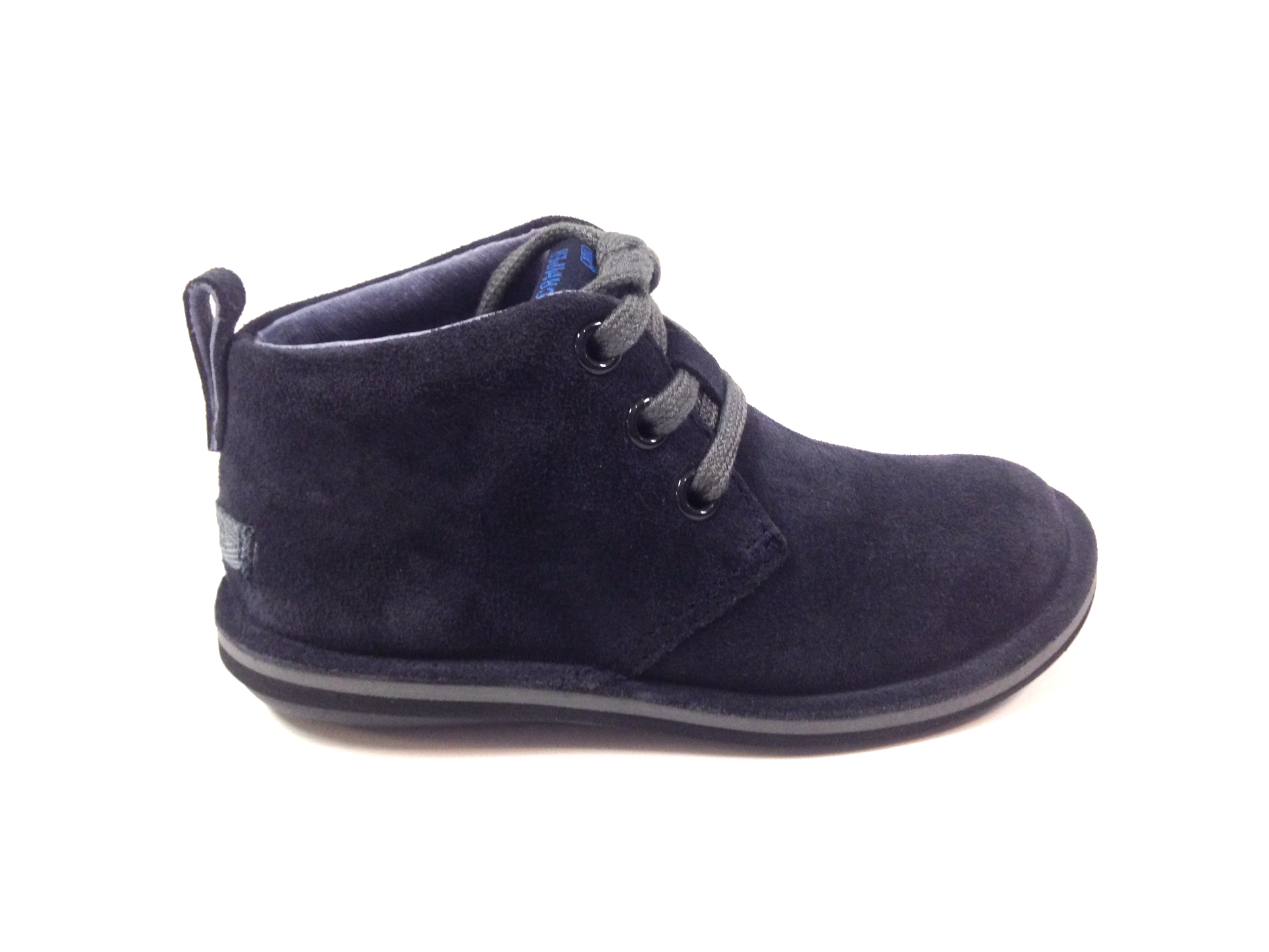Campers Navy Suede Boot With Laces-Tassel Children Shoes