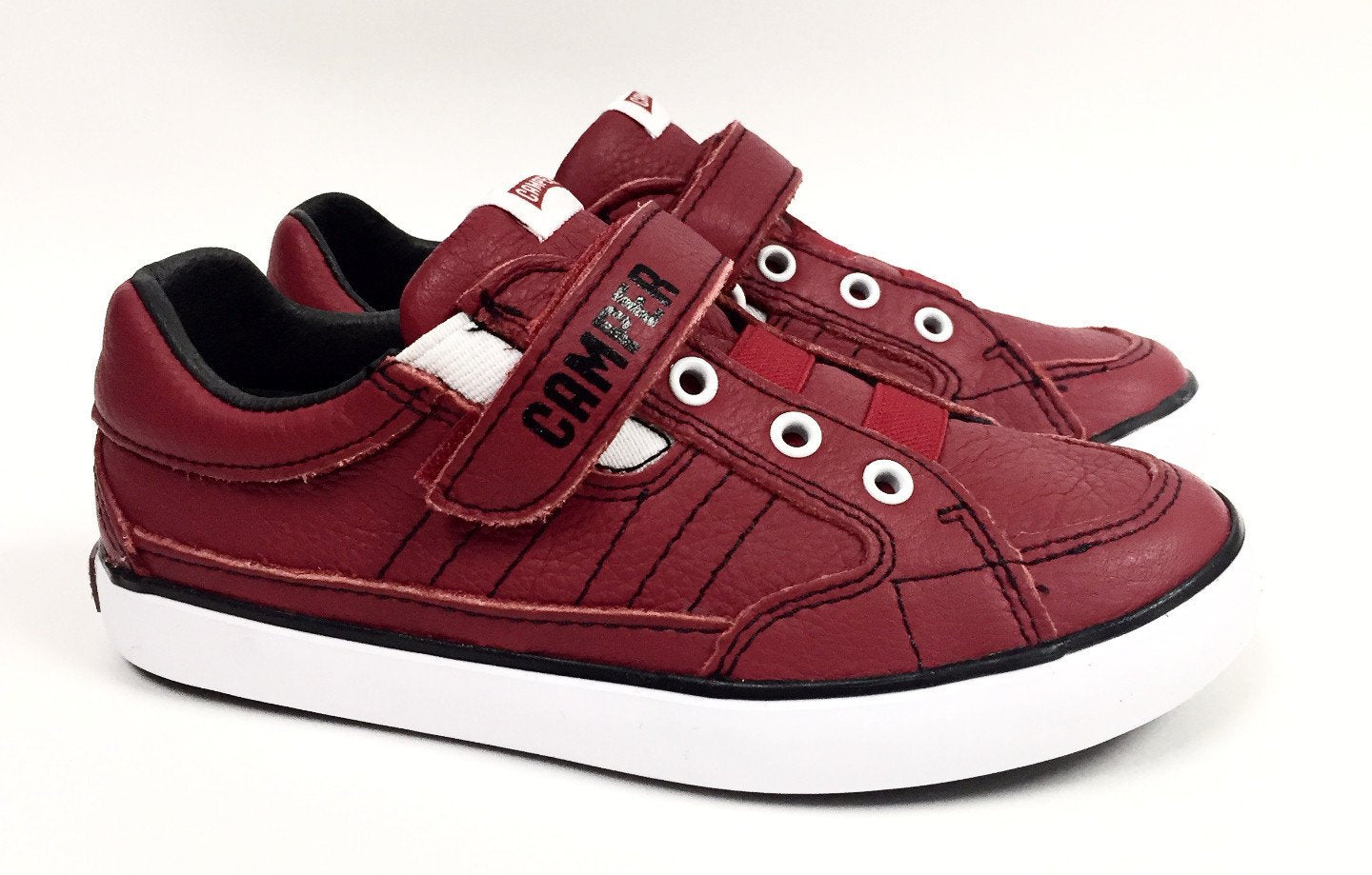 Campers Red and Black Velcro Sneaker-Tassel Children Shoes