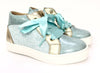 Clarys Aqua and Gold Glitter High-top Sneaker-Tassel Children Shoes