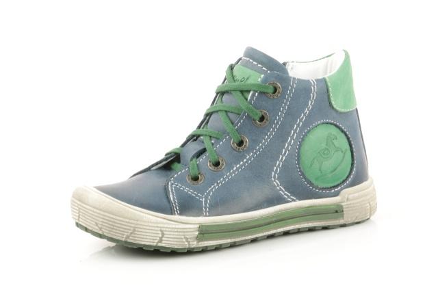 Emel Navy and Green Lace Bootie-Tassel Children Shoes