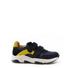 Acebos Navy and Yellow Velcro Grandpa Bottom Sneaker-Tassel Children Shoes