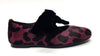 Blublonc Fuchsia Leopard Bow Ballet-Tassel Children Shoes