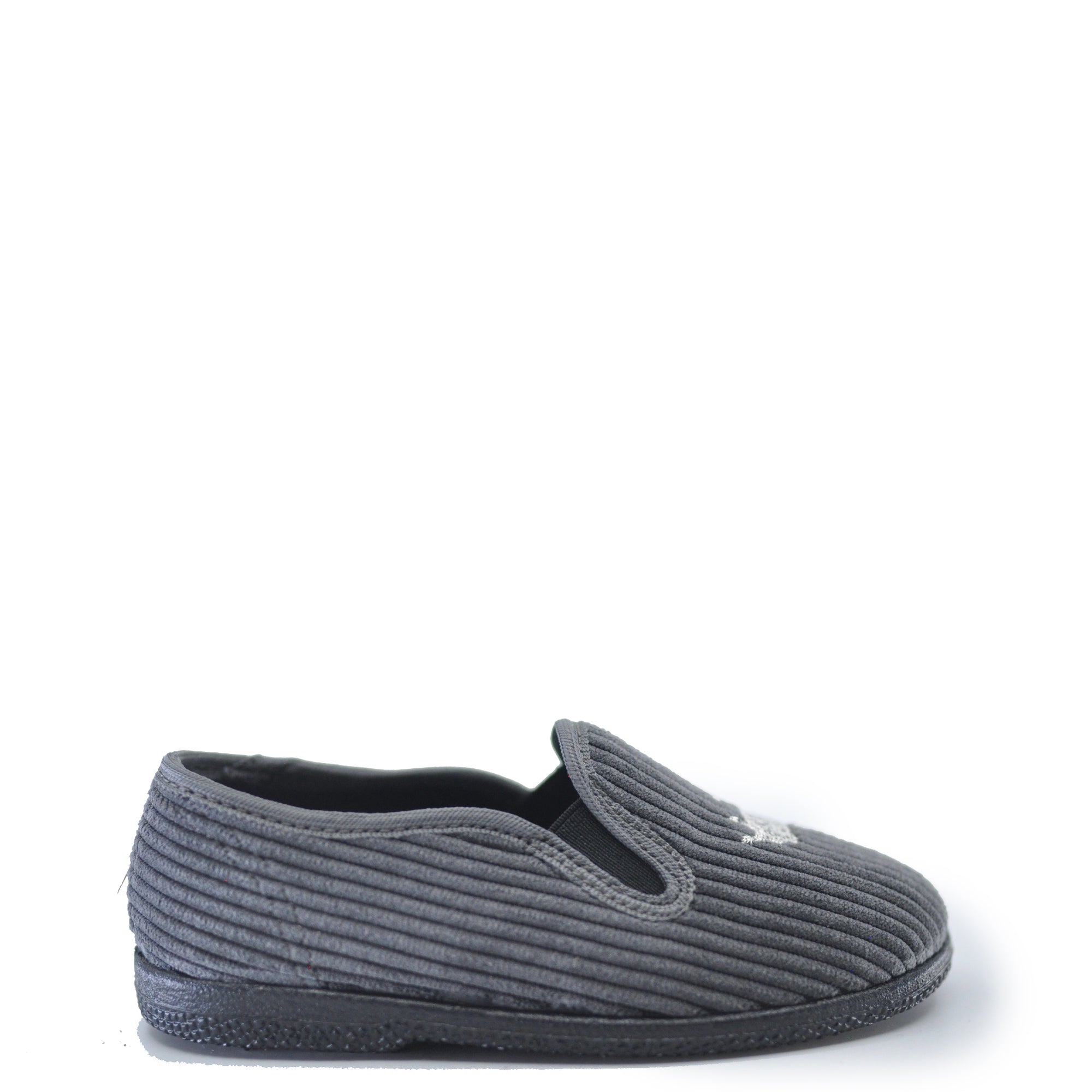 Pepe Gray Corduroy Crown Slip On Shoe-Tassel Children Shoes