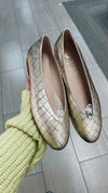 Spain+Co Gold Weave V Flat-Tassel Children Shoes