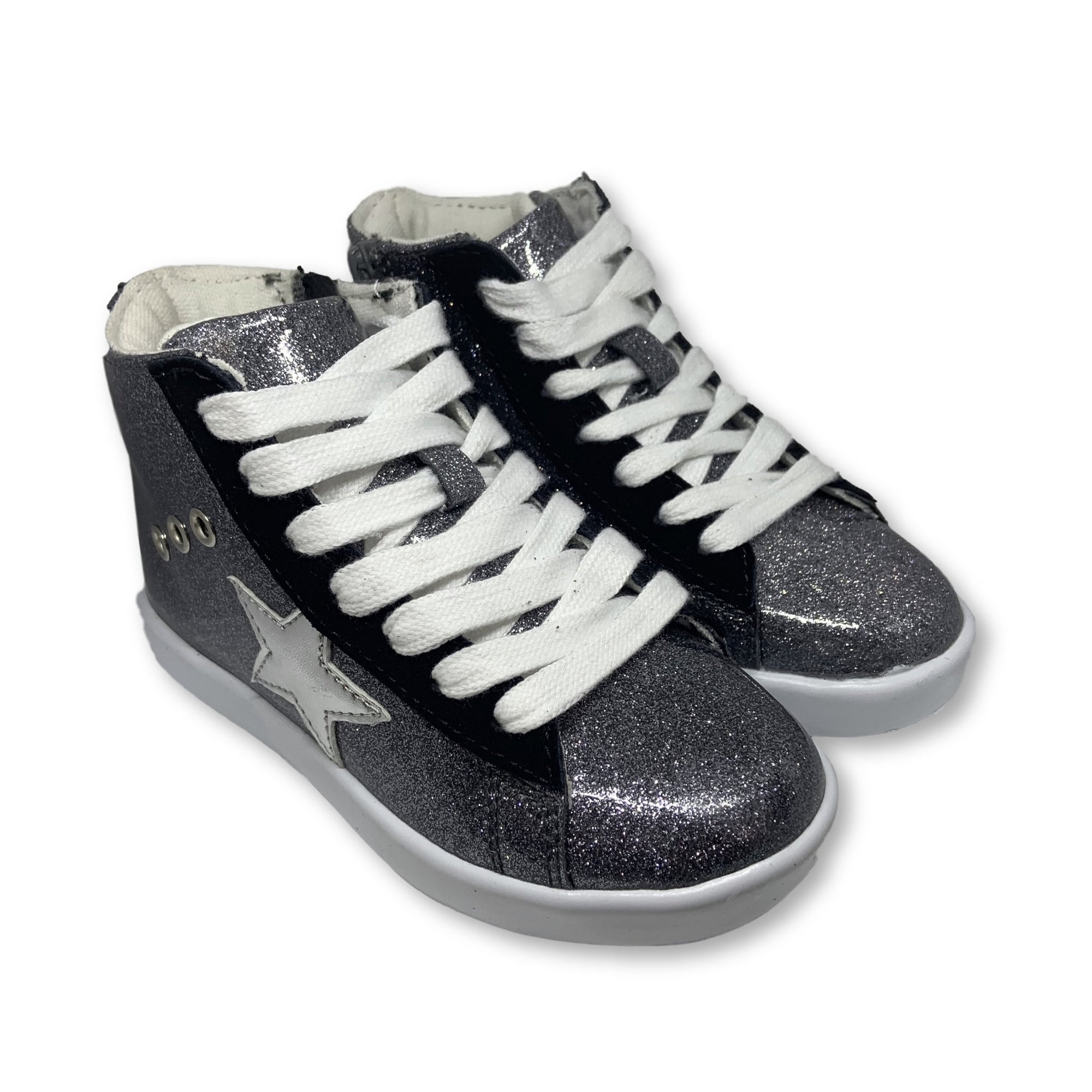 Hoo Glitter Star High Top Sneaker-Tassel Children Shoes
