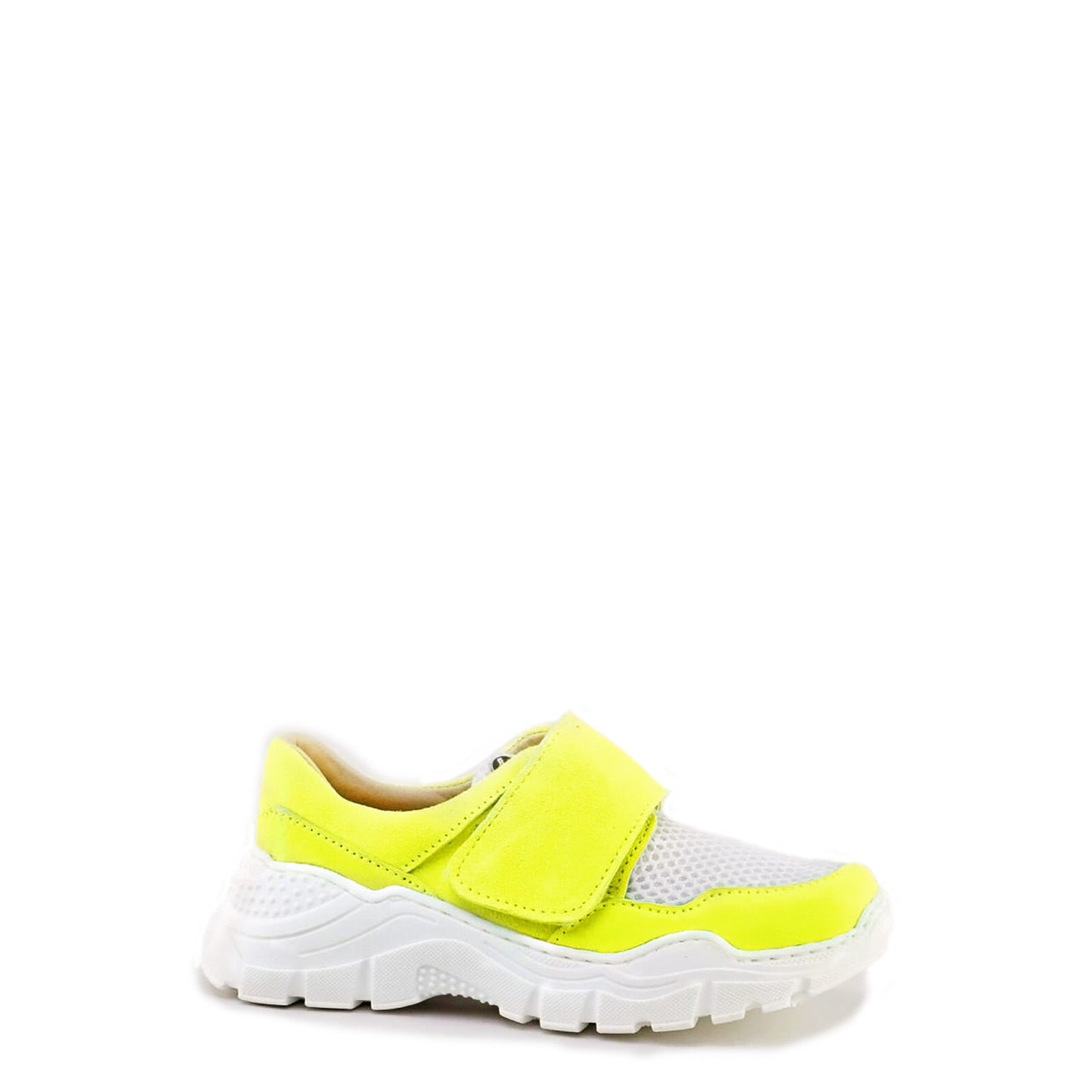 Papanatas Neon Yellow and White Gauze Sneaker-Tassel Children Shoes