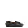 Atlanta Mocassin Black Pebbled Leather Tassel Loafer-Tassel Children Shoes