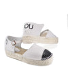 DouUod White Leather Espadrille-Tassel Children Shoes
