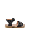 Petit Nord Black Velcro Sandal-Tassel Children Shoes