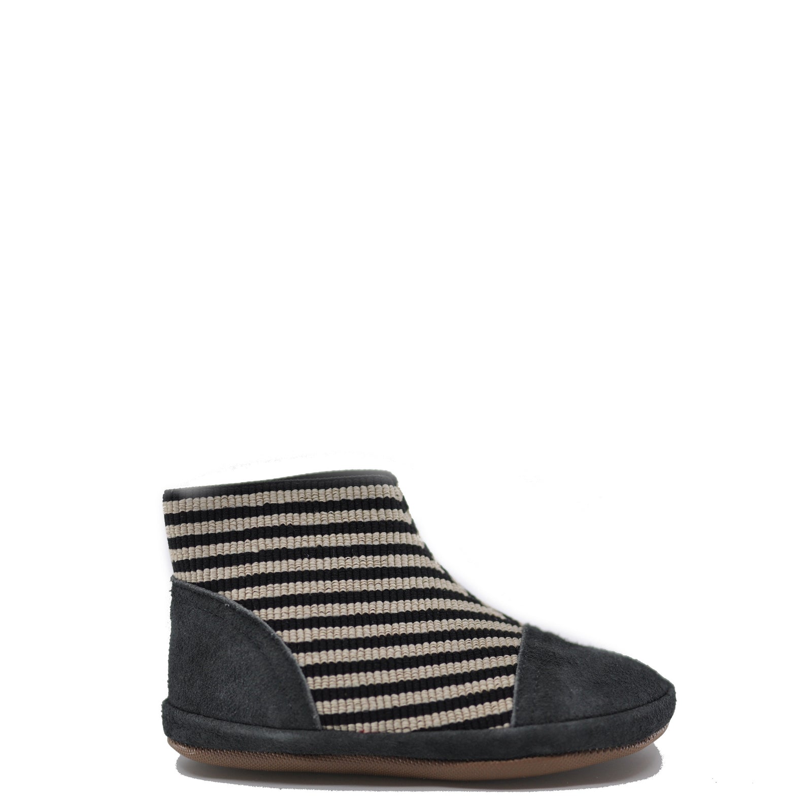 Pepe Gray Striped Elastic Bootie-Tassel Children Shoes