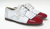 Papanatas White/Red Fringe Oxford-Tassel Children Shoes