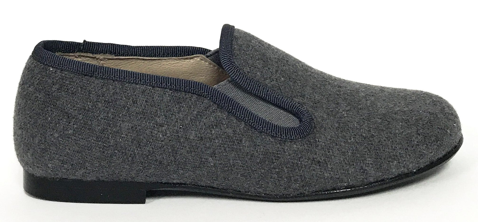 Hoo Gray Wool Smoking Shoe-Tassel Children Shoes