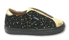 Atlanta Mocassin Black/Gold Spotted Elastic Slip-on Sneaker-Tassel Children Shoes