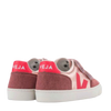 Veja Pink Metallic and Suede Velcro Sneaker-Tassel Children Shoes