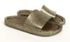 Melissa Mixed Gold Glitter Beach Slide-Tassel Children Shoes