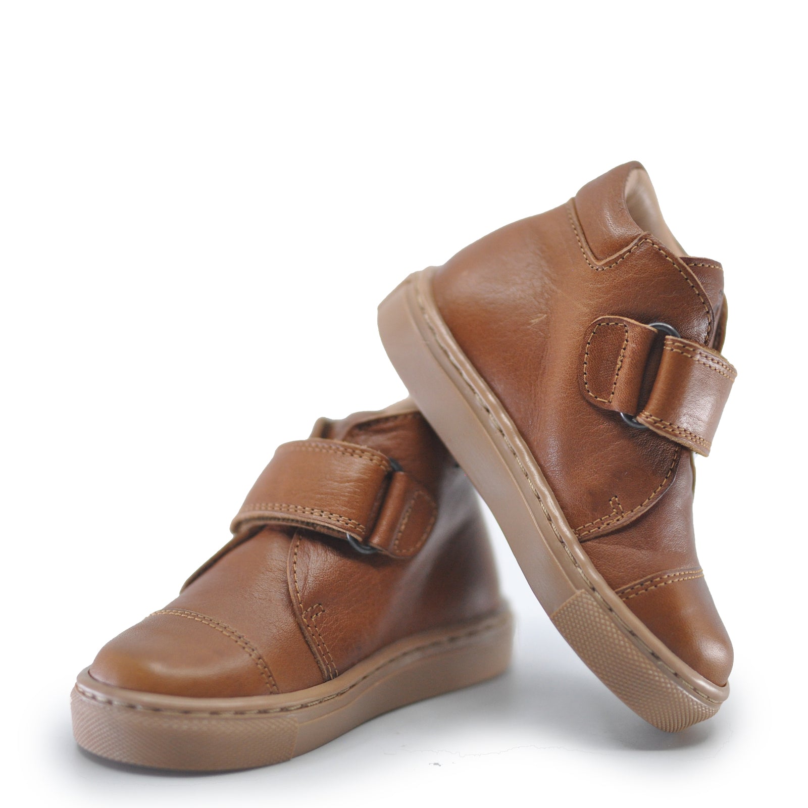 Petit Nord Cognac Velcro Baby Bootie-Tassel Children Shoes