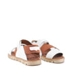 Pepe White and Brown Leather Sandal-Tassel Children Shoes